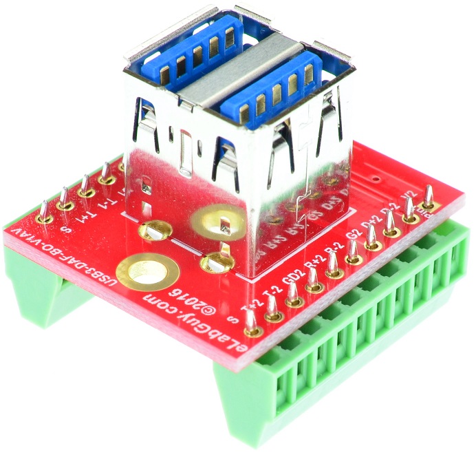 dual USB 3.0 Type A Female connector breakout board vertical